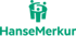 Grünes HanseMerkur Logo mit stilisierter Familie über dem Schriftzug.