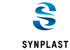 Blaues S-förmiges Logo über dem schwarzen Text "SYNPLAST" auf dunkelgrünem Hintergrund.