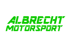 Albrecht Motorsport logo in green, stylized with a racing font.