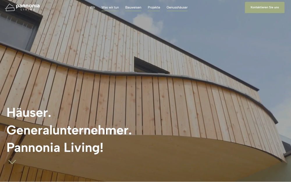 Website von Pannonia Living