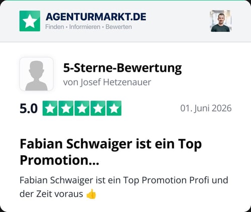 Bewertung von Josef Hetzenauer auf Agenturmarkt.de