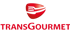 Rotes Transgourmet-Logo mit einer stilisierten Gabel in einem ovalen Design.
