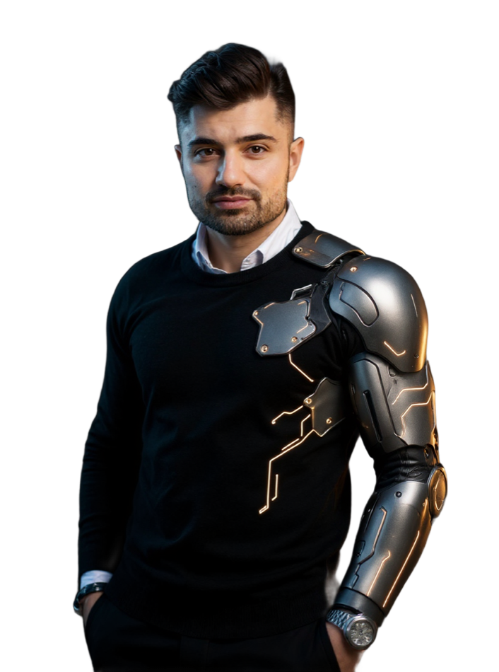 Mario Reinwarth mit KI-Arm