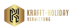 Logo mit goldenem Sechseck und abstraktem "H", daneben "KRAFFT-HOLIDAY VERMIETUNG" in Gold.