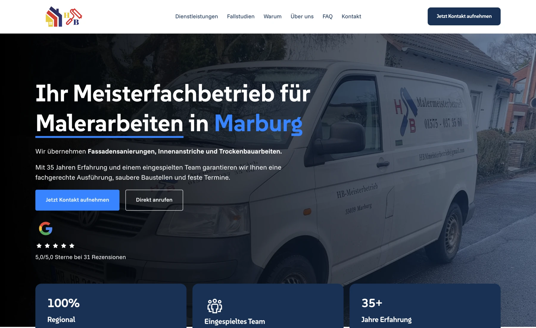 Website HB Malermeisterbetrieb