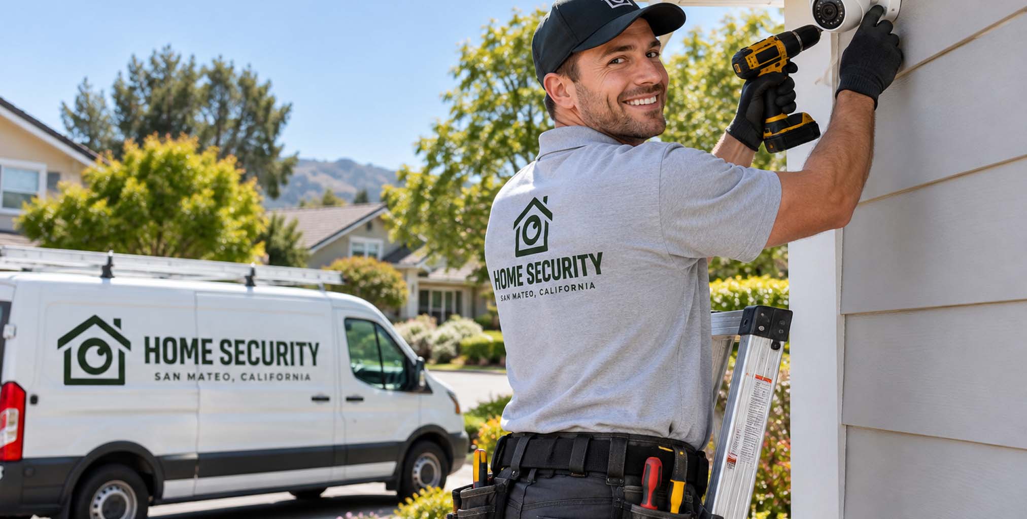 A San Mateo family home with a professionally installed security system
