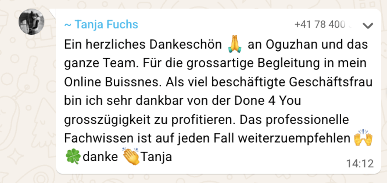 Tanja empfiehlt das Fachwissen jedem weiter