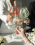Bottiglia di vino dipinta a mano tra fiori, Vera Gioia Studio