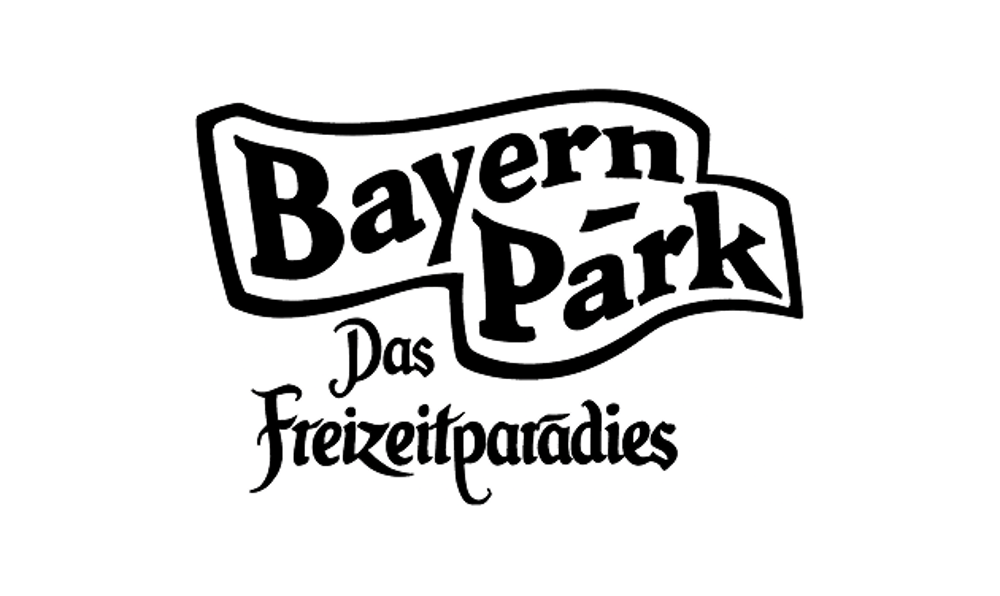 Schwarzes Logo mit dem Text "Bayern Park Das Freizeitparadies".
