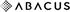 Abacus Logo mit einer aus schwarzen Punkten bestehenden Raute links neben dem Markennamen in serifenloser Schrift.