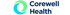 Logo von Corewell Health, ein blaugrünes Wirbelsäulensymbol und blauer Text.
