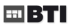 Graues Quadrat mit fünf horizontalen Linien und einer vertikalen, daneben der schwarze Text "BTI".