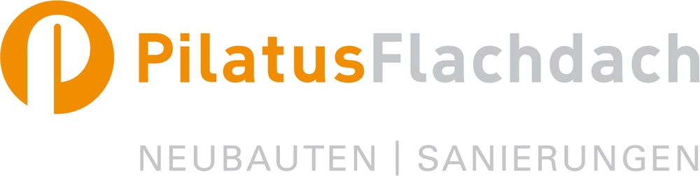 Pilatus Flachdach Logo mit Text Neubauten | Sanierungen.