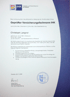 Zertifikat der IHK Rostock für Christoph Langner als geprüfter Versicherungsfachmann mit Details zur Sachkundeprüfung.