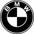 BMW Logo mit weißen Buchstaben B, M, W auf schwarzem Kreis und weiß-schwarzem Schachbrettmuster.