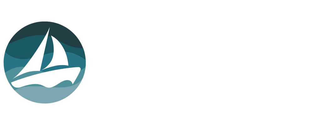 Logo von Bendmill Yachting mit einem weißen Segelboot-Symbol in einem blauen Kreis auf schwarzem Hintergrund.