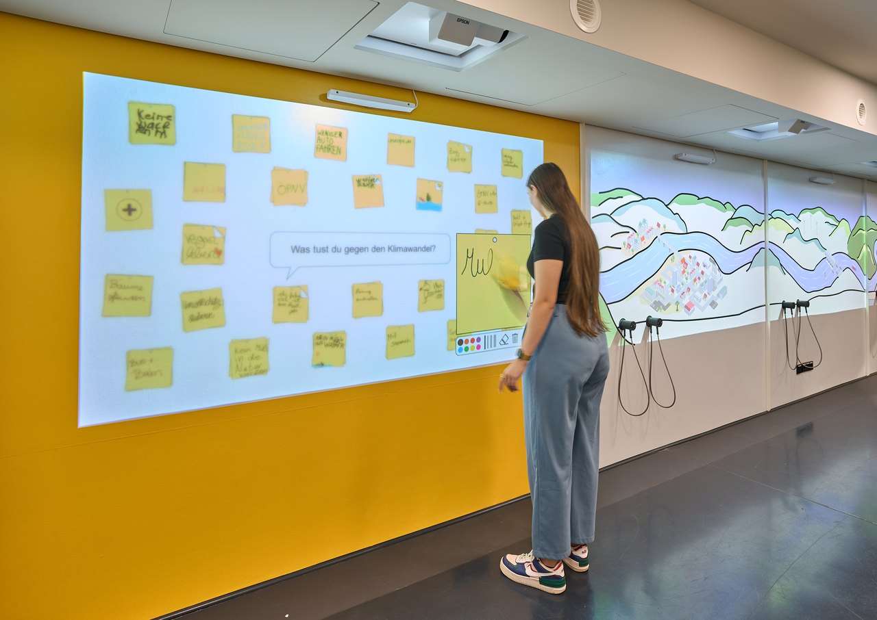 Interaktivwand im Mosellum Koblenz