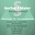 Kanzleilogo mit Kontaktdaten Gerhard Maier Rechtsanwalt, Fachanwalt für Verwaltungsrecht mit Adresse, Telefon, Fax und E-Mail