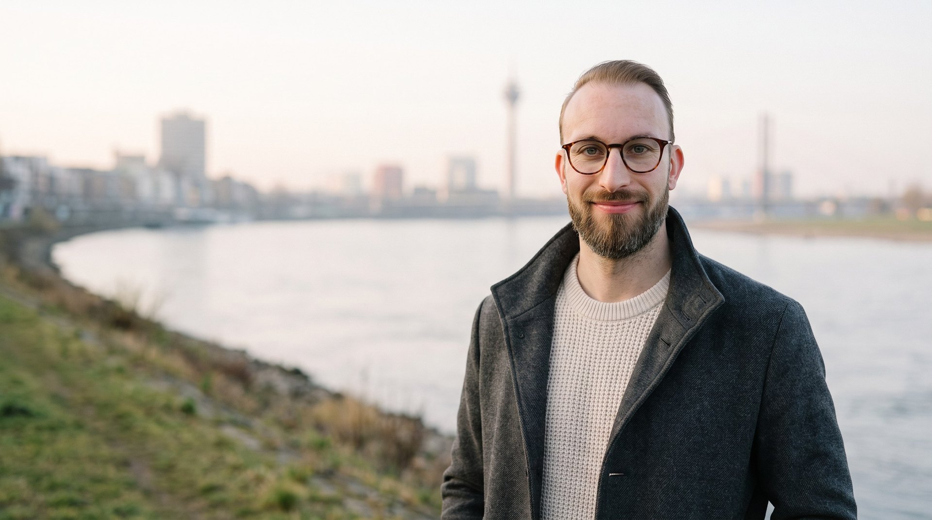 Erik Rulands am Rheinufer