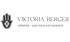 Logo mit Hamsa-Hand und Text "VIKTORIA BERGER KÖRPER- UND PSYCHOTHERAPIE" auf dunkelgrünem Hintergrund.