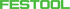 Grünes Festool-Logo auf dunkelgrauem Hintergrund.