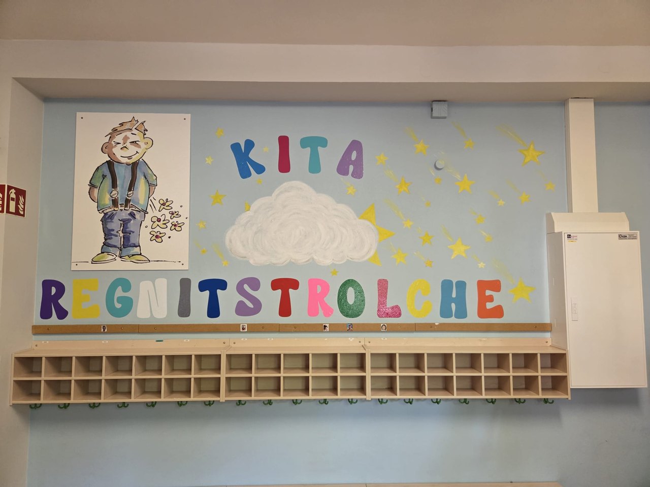 Garderobe der Kita Regnitstrolche
