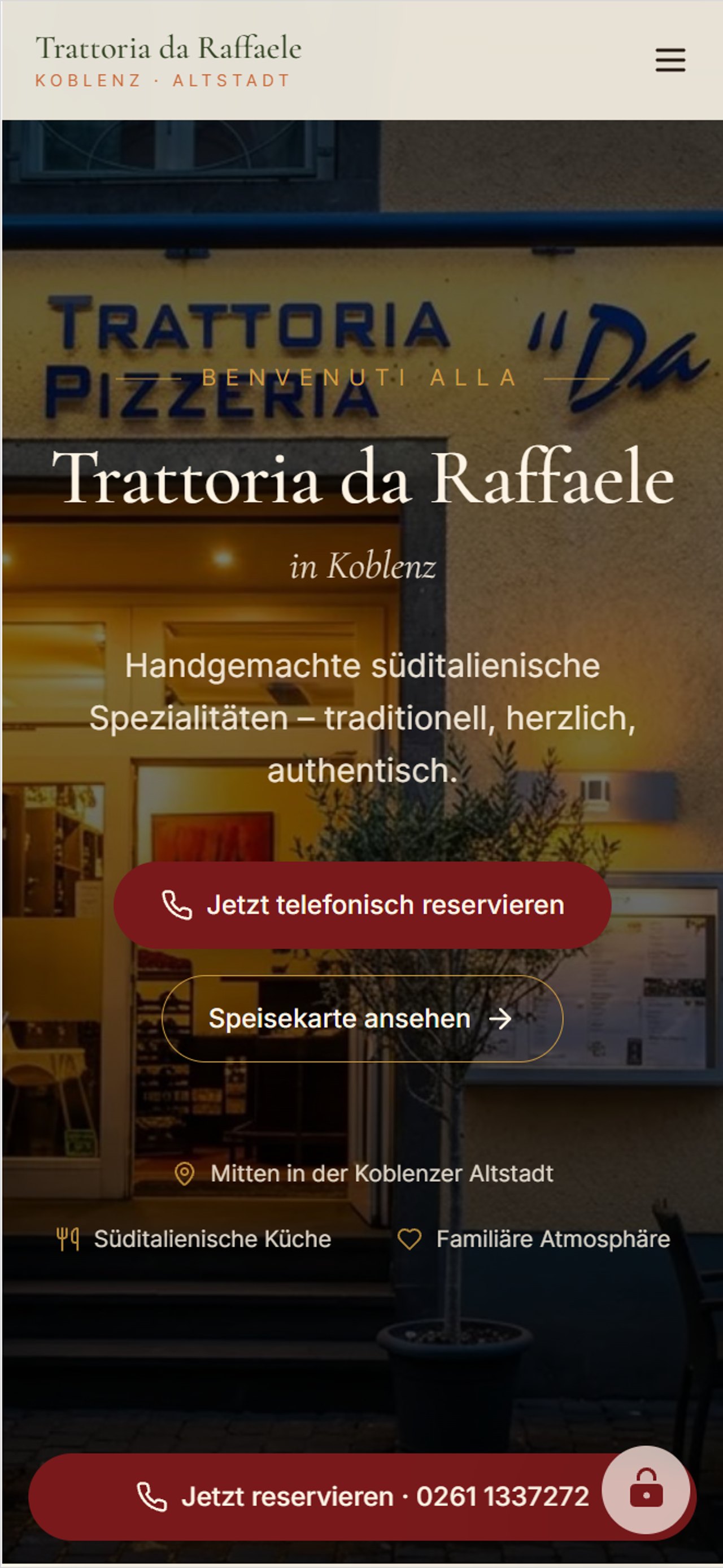 Die mobile Ansicht der Demo-Website für eine Rechtsanwaltskanzlei