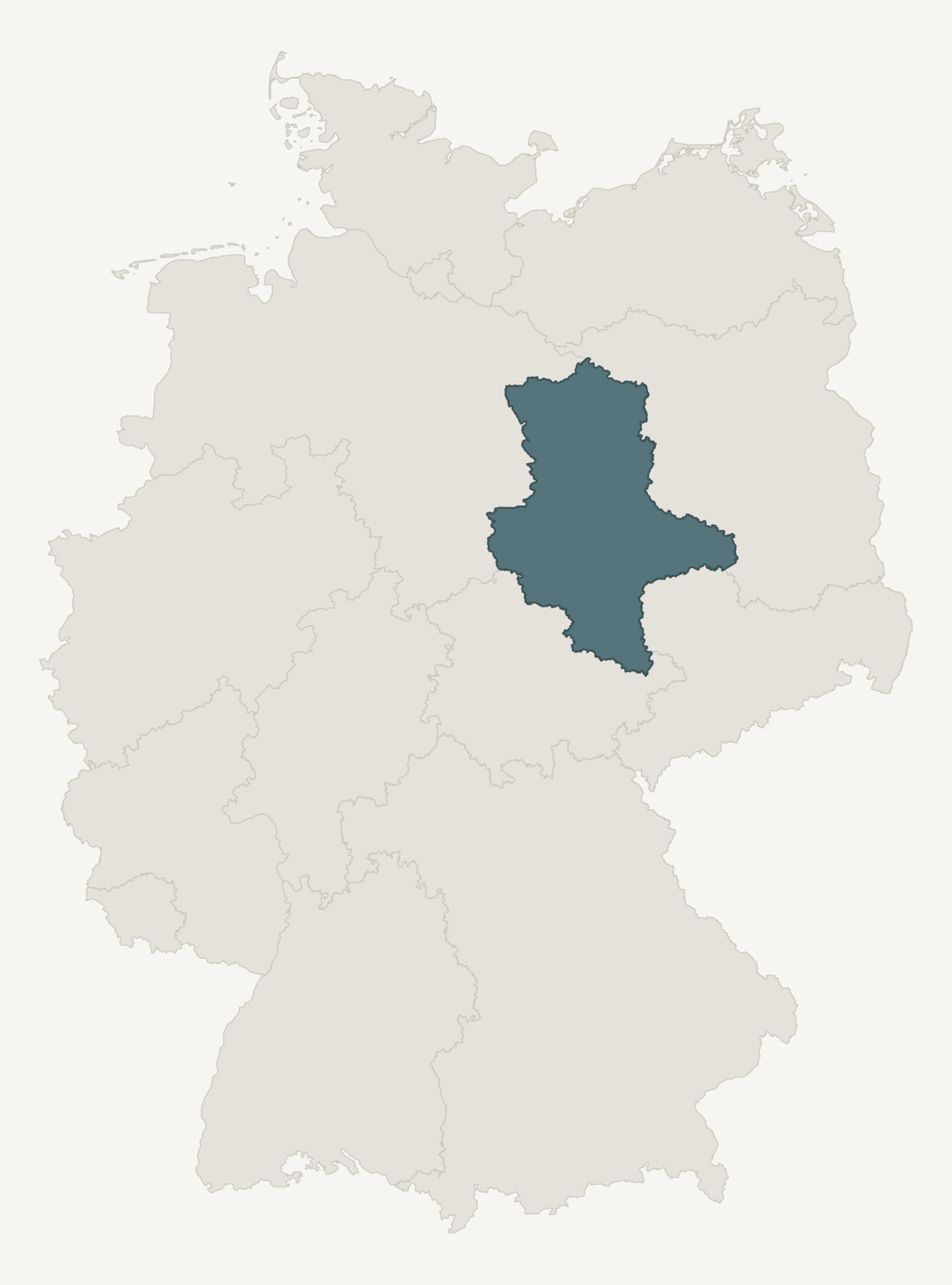 Umrisskarte von Sachsen-Anhalt innerhalb Deutschlands