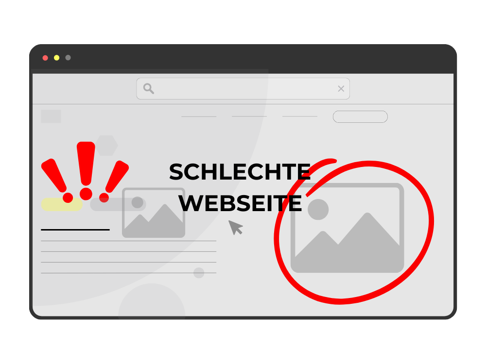 Schlechte Webseite Mockup