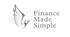 Graues Adler-Logo mit dem Text "Finance Made Simple" auf dunkelgrünem Hintergrund.