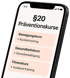 iPhone zeigt die App „§20 Präventionskurse“ mit den Optionen Bewegungskurs, Gesundheitskurs, Fitnesskurs.