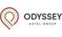 Odyssey Hotel Group Logo mit stilisiertem Pin-Symbol und Text "ODYSSEY HOTEL GROUP".