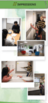 Collage von sechs Fotos, die Lernende und Lehrer in einer modernen Lernumgebung zeigen, mit Text "IMPRESSIONS".