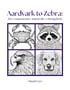 Aardvark to Zebra Animal ABC Coloring Book cover by Susan Leys featuring line art of a crab, raccoon, eagle, and dog.