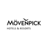 Mövenpick Hotels & Resorts Logo mit schwarzem Text auf dunkelgrünem Hintergrund.