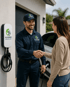 Certified electrician wiring an EV charger circuit at a Garden Grove home