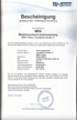 Bescheinigung gemäß § 5 Abs. 3 Altfahrzeug-Verordnung für MRA Metallrecycling & Autoverwertung, gültig bis 24.10.2026.