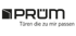 PRÜM Logo mit dem Slogan Türen die zu mir passen auf schwarzem Hintergrund.