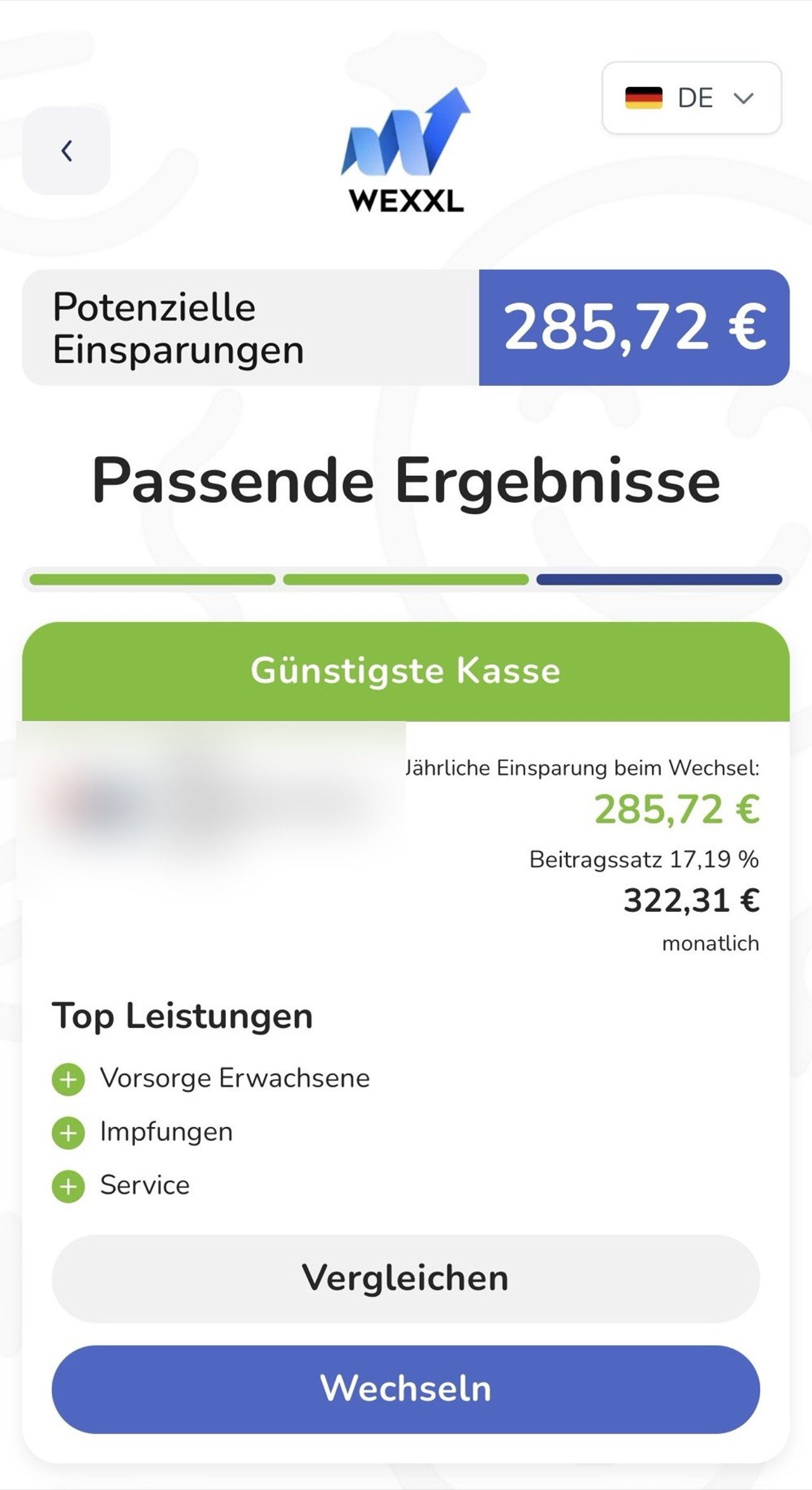 Wechseln & sparen.