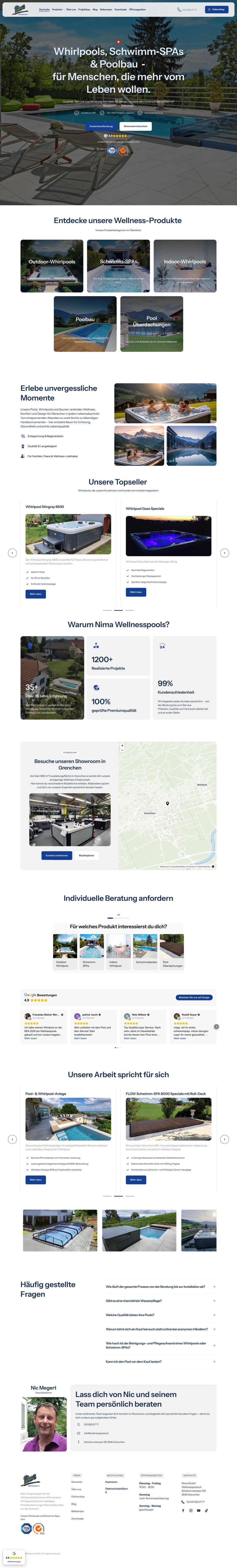 Website von Wellnesspools.ch
