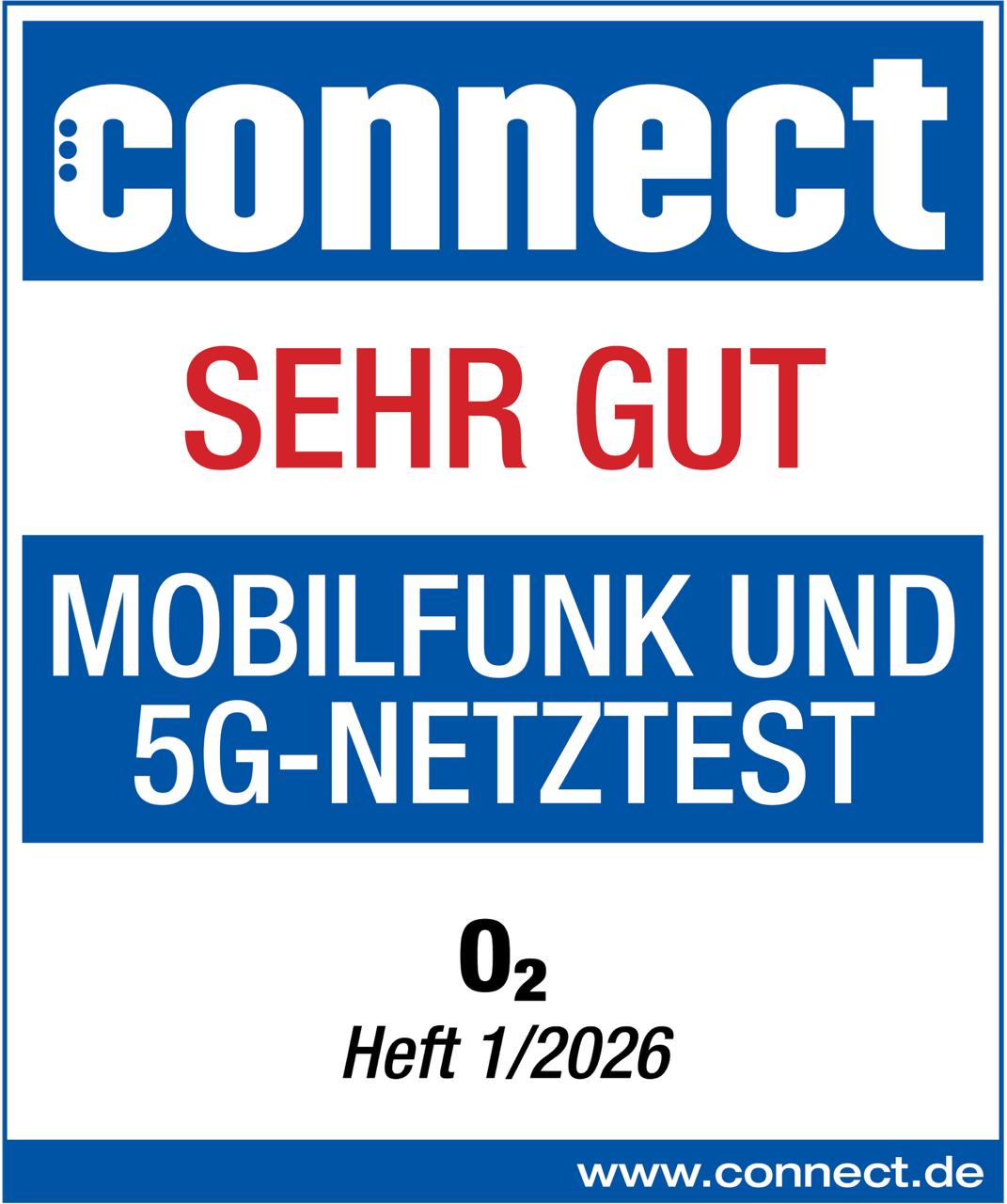 connect Mobilfunk- und 5G-Netztest – Sehr gut (o2)