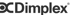 Schwarzes Dimplex-Logo mit registriertem Warenzeichen auf dunkelgrünem Hintergrund.