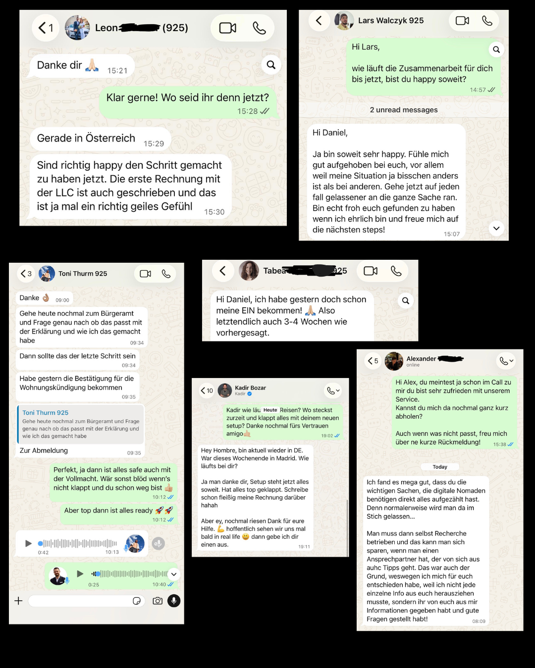 WhatsApp-Feedback von einem Kunden