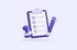 Illustration: Klemmbrett mit Checkliste, Stift und Stempel