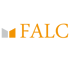 FALC IMMOBILIEN Logo: Orangefarbenes „FALC“ neben einem stilisierten Hausdach, darunter „IMMOBILIEN“.