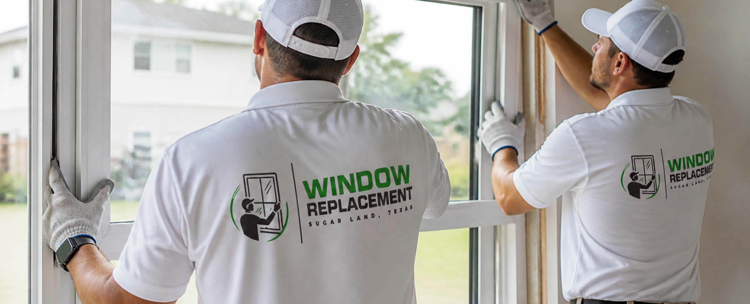 Replacement windows on a modern Sugar Land home