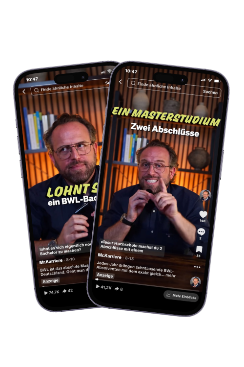 Die zwei TikTok-Videos der EAH-Jena-Kampagne auf Smartphones