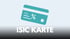 Türkise ISIC-Karte mit "ISIC" und Prozentzeichen, darunter der Text "ISIC KARTE".