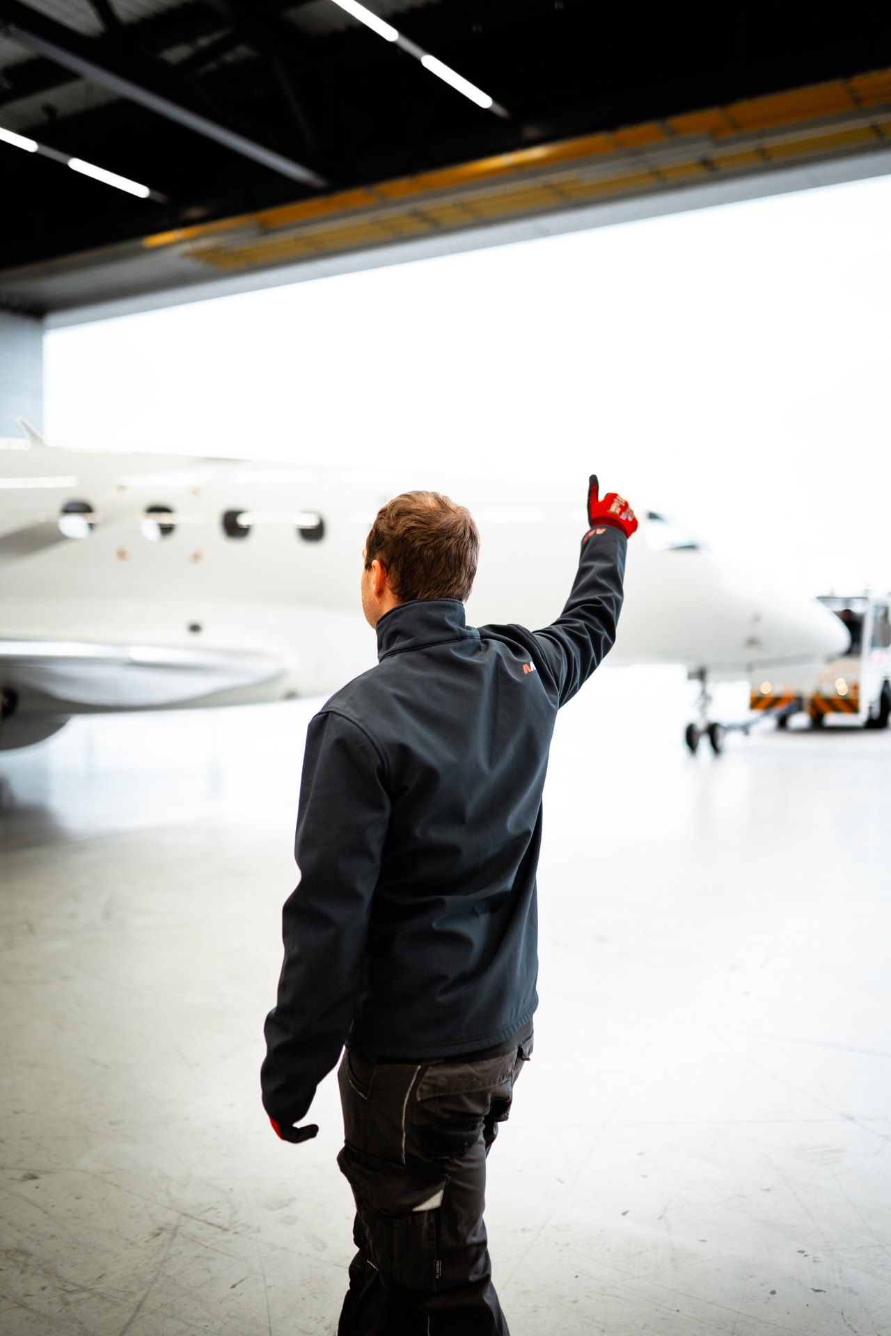 Content-Produktion im Hangar von Atlas Air Service