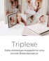 Triplex: Edles dreiteiliges Klappbild für eine stilvolle Bildpräsentation, zeigt Babyfotos und Familienfotos.